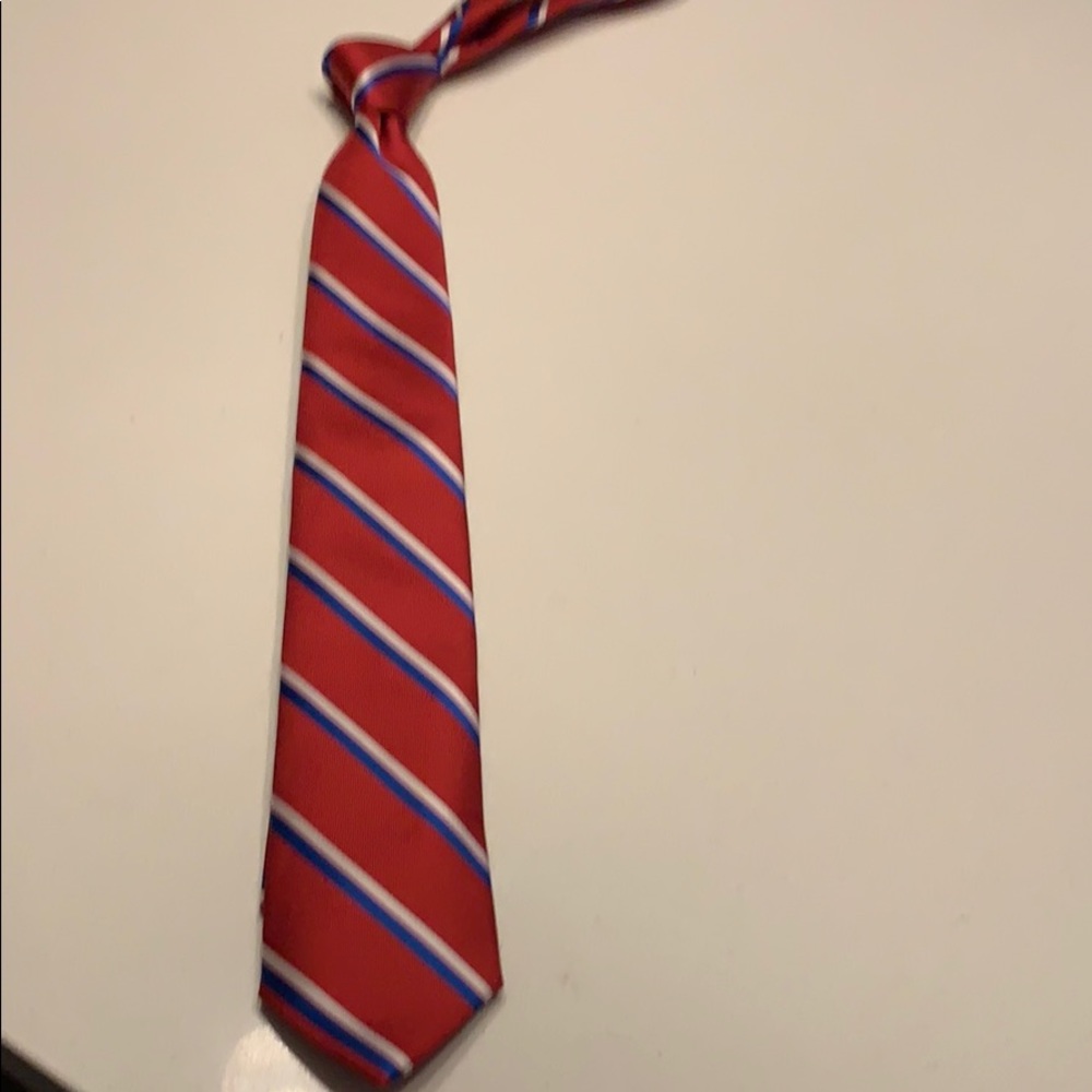 Slim red and blue stripped tie